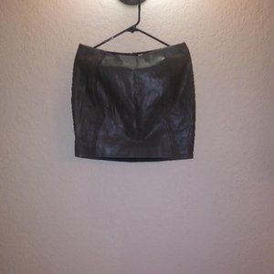 1 by O'2nd Womens Leather Mini Skirt (Charcoal) Gray